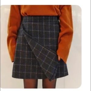 check knit skirt